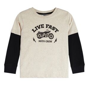 Mish Motorcycle Live Fast two-fer Long Sleeve Tee Boys size 5 NWOT